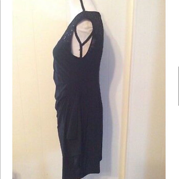 R & M RICHARDS Petite Black Stretch DRESS Lace 10 - Picture 2 of 12